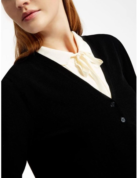 Max Mara Weekend Zefir cardigan in viscosa con dettagli plissè dietro