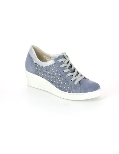 Grünland sneaker donna in pelle con zeppa