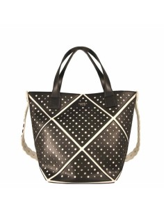 Tosca Blu Zoe shopping bag bicolor in pvc forato con tracolla