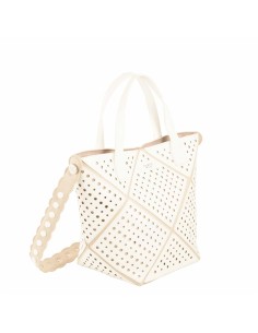 Tosca Blu Zoe shopping bag bicolor in pvc forato con tracolla 2