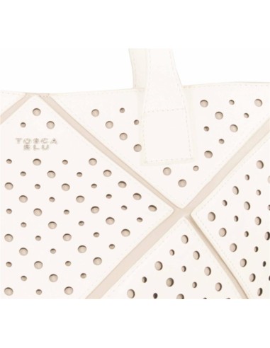 Tosca Blu Zoe shopping bag bicolor in pvc forato con tracolla