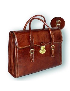 Meloni lavorazione artigianale cartella due scomparti e due manici reg