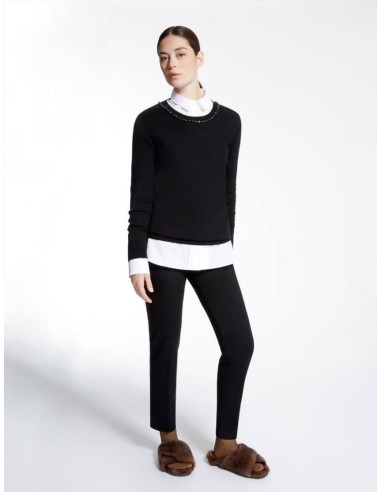 Max Mara Weekend Bocca maglia in seta e lana con applicazioni ricamate