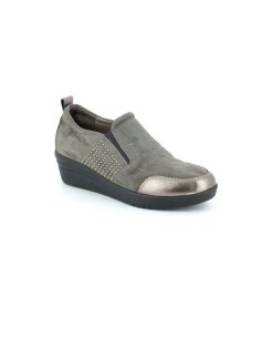 Grünland mocassino in pelle scamosciata con inserti in pelle liscia