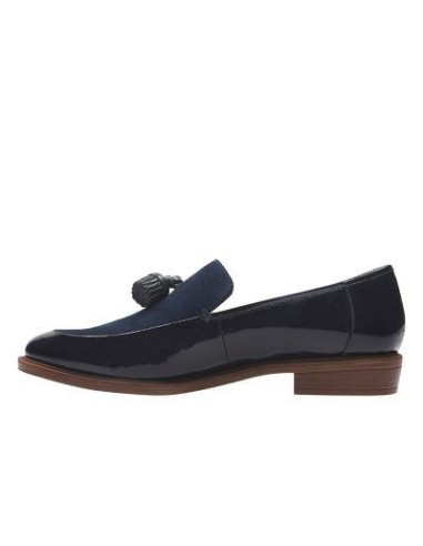 Clark's Taylor Spring mocassino donna in vernice e camoscio con nappin