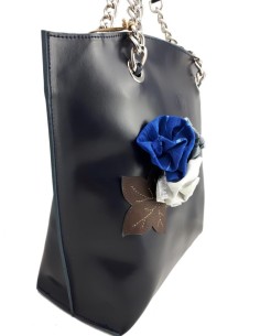 Meloni lavorazione artigiana borsa shopping in pelle con applicazioni 2