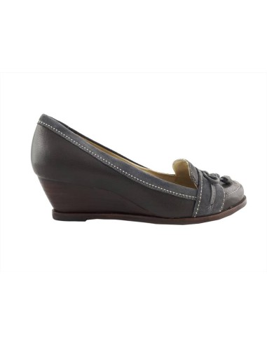 Clarks Dundon Walk scarpa donna in pelle con zeppa e nappine