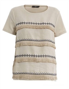Max Mara Weekend Helier t-shirt jersey di cotone e lino con ricami
