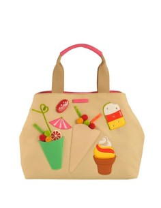 Tosca Blu Cocktail party shopping bag in canvas con applicazioni e ric