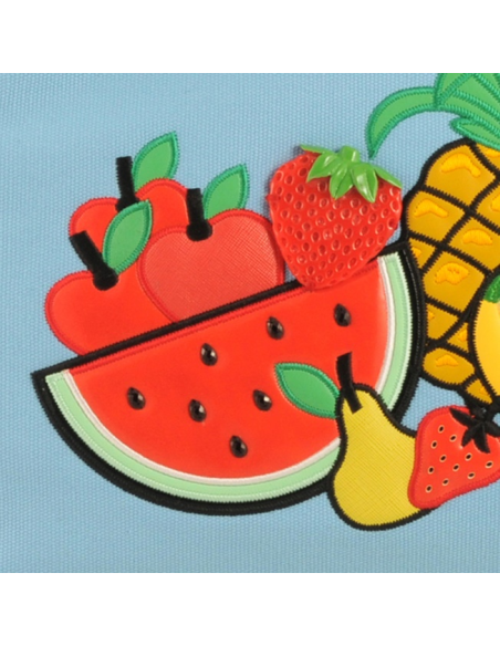 Tosca Blu Cocktail party shopping bag in canvas con applicazioni e ric