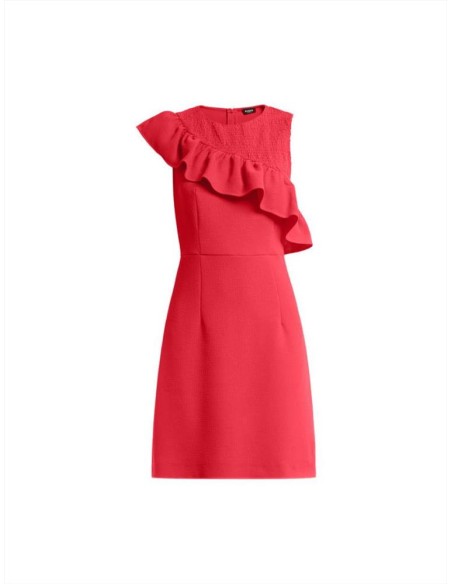 Emme Marella Dalila abito donna tubino con volant e inserto in georget