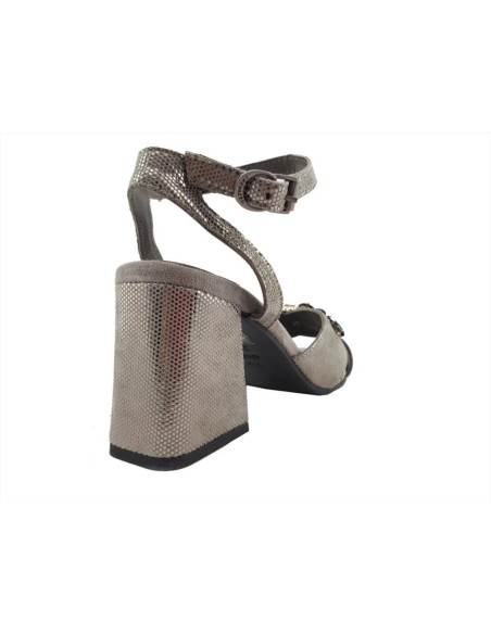 Ape Pazza sandalo donna in pelle con tacco e applicazioni pietre
