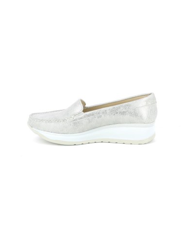 Grünland mocassino donna in pelle laminata con zeppa