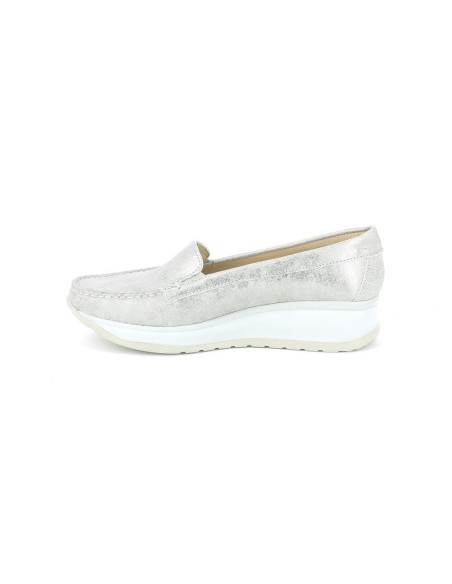 Grünland mocassino donna in pelle laminata con zeppa