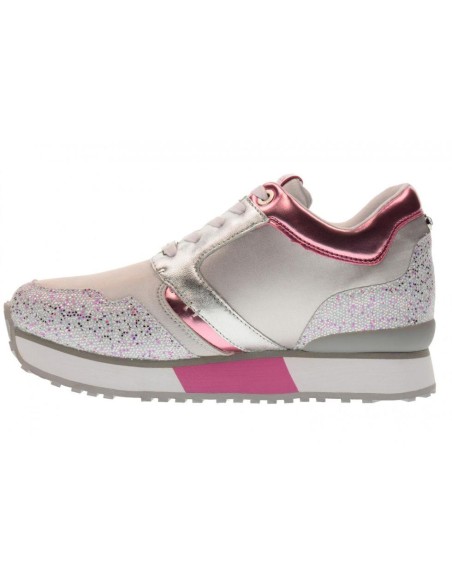 Ape Pazza sneaker donna in pelle con zeppa interna e dettagli glittera