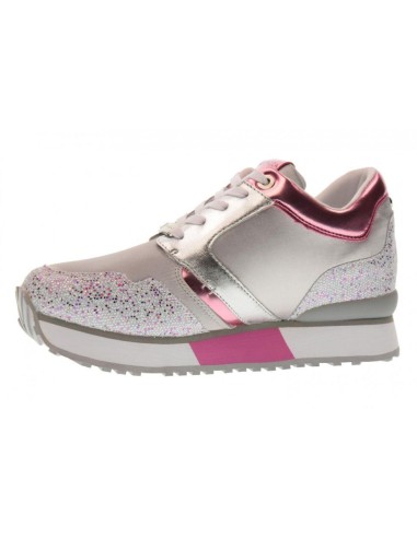 Ape Pazza sneaker donna in pelle con zeppa interna e dettagli glittera