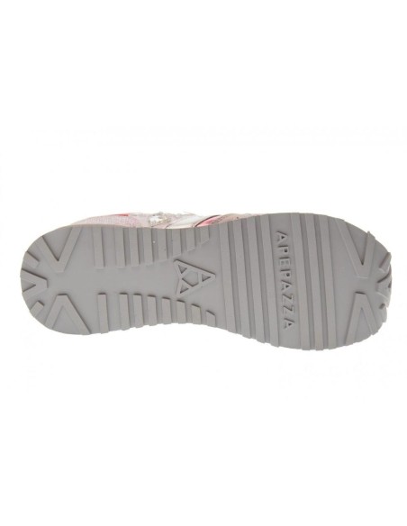 Ape Pazza sneaker donna in pelle con zeppa interna e dettagli glittera