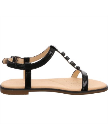 Clarks Bay Blossom sandalo donna basso in vernice nera con applicazion