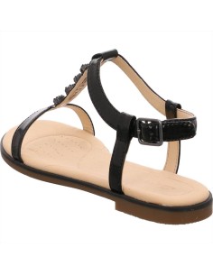 Clarks Bay Blossom sandalo donna basso in vernice nera con applicazion 2
