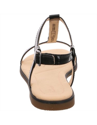 Clarks Bay Blossom sandalo donna basso in vernice nera con applicazion