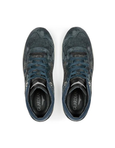 Alberto Guardiani scarpa sportiva alta da uomo in pelle con inserti in