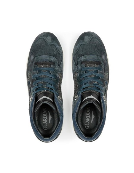 Alberto Guardiani scarpa sportiva alta da uomo in pelle con inserti in