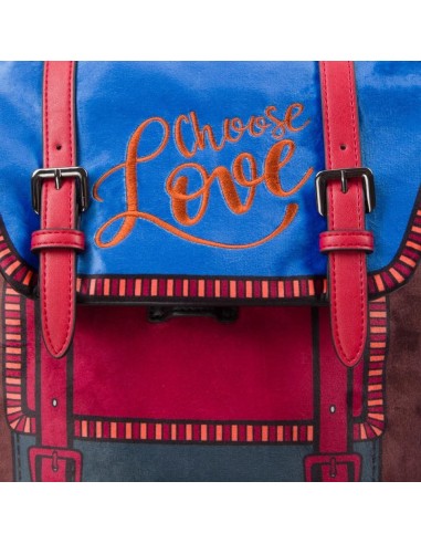 Tosca Blu Choose Love zainetto da donna in velluto serigrafato multico