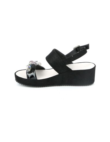 Grünland Rois sandalo donna in pelle con zeppa e fascia con applicazio