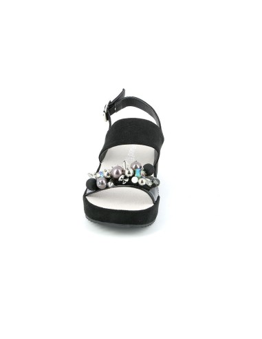 Grünland Rois sandalo donna in pelle con zeppa e fascia con applicazio