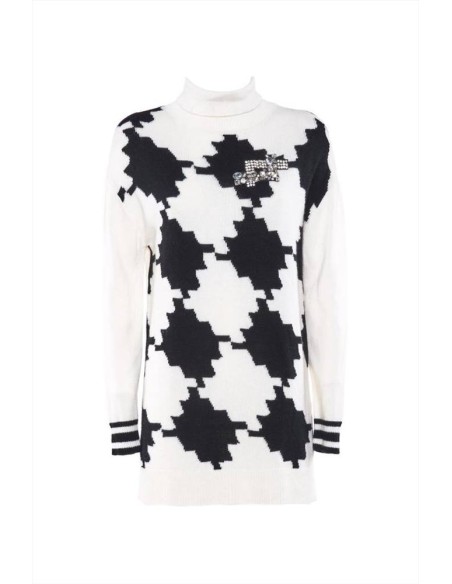 Luckylu abito tunica in maglia da donna Jacquard jamier