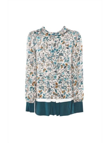 Luckylu blusa da donna stampa botanic flower