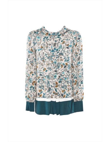 Luckylu blusa da donna stampa botanic flower