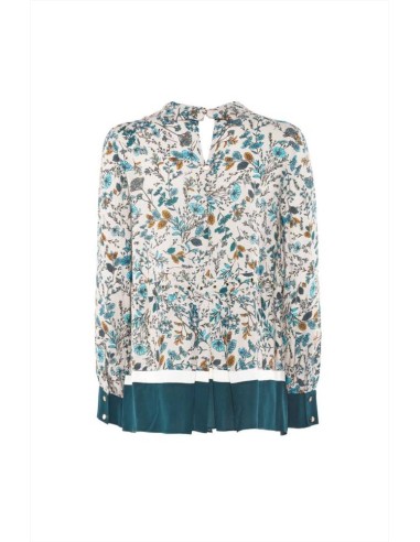 Luckylu blusa da donna stampa botanic flower