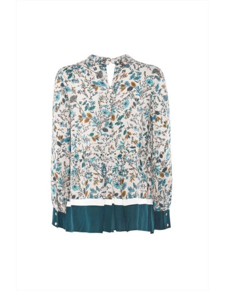 Luckylu blusa da donna stampa botanic flower