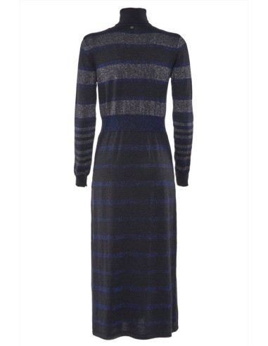 Luckylu abito in maglia da donna con inserti in lurex collo alto