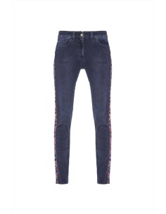 Luckylu pantalone jeans denim black da donna skinny fit con banda late