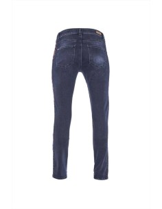 Luckylu pantalone jeans denim black da donna skinny fit con banda late 2