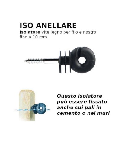 Lacme ISO ANELLARE isolatore vite legnoper filo e nastro fino a  10 mm