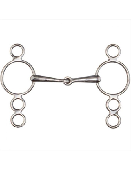 Tattini filetto a “D” snodato, imboccatura fina mm 15, anelli mm 70, a