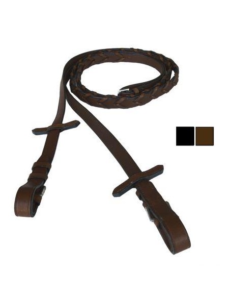 Tattini redini inglesi in cuoio a spina di pesce con fibbie in acciaio