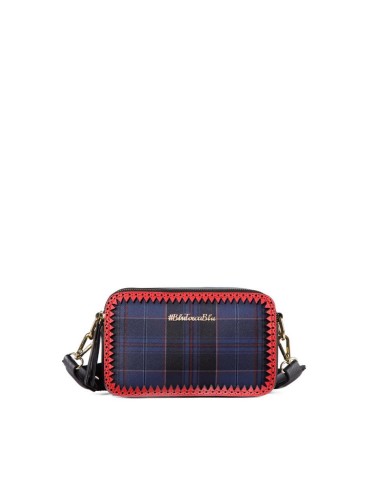 Tosca Blu Candies borsa da donna tracolla con doppia lampo tartan