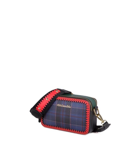Tosca Blu Candies borsa da donna tracolla con doppia lampo tartan