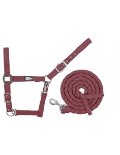 Uke Cavezza nylon doppio con rinforzo in pelle, fibbie cromate, doppia 2