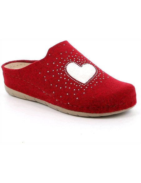 Grünland pantofole da donna in lana cotta