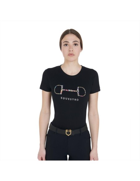 Amahorse t-dhirt donna manica corta stampa cavallino