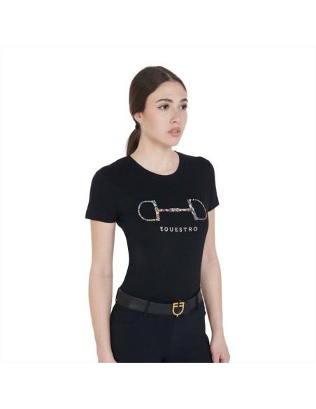 Amahorse t-dhirt donna manica corta stampa cavallino