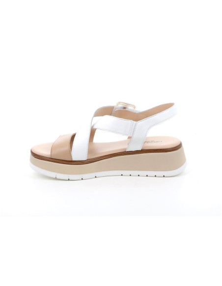 Grünland sandalo da donna in pelle con zeppa