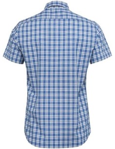 MCS camicia da uomo a maniche corte in cotone tinto in filo a quadri s 2