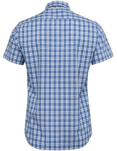 MCS camicia da uomo a maniche corte in cotone tinto in filo a quadri s