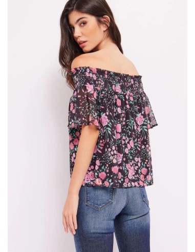 Gaudi top da donna scollo elasticizzato manica corta